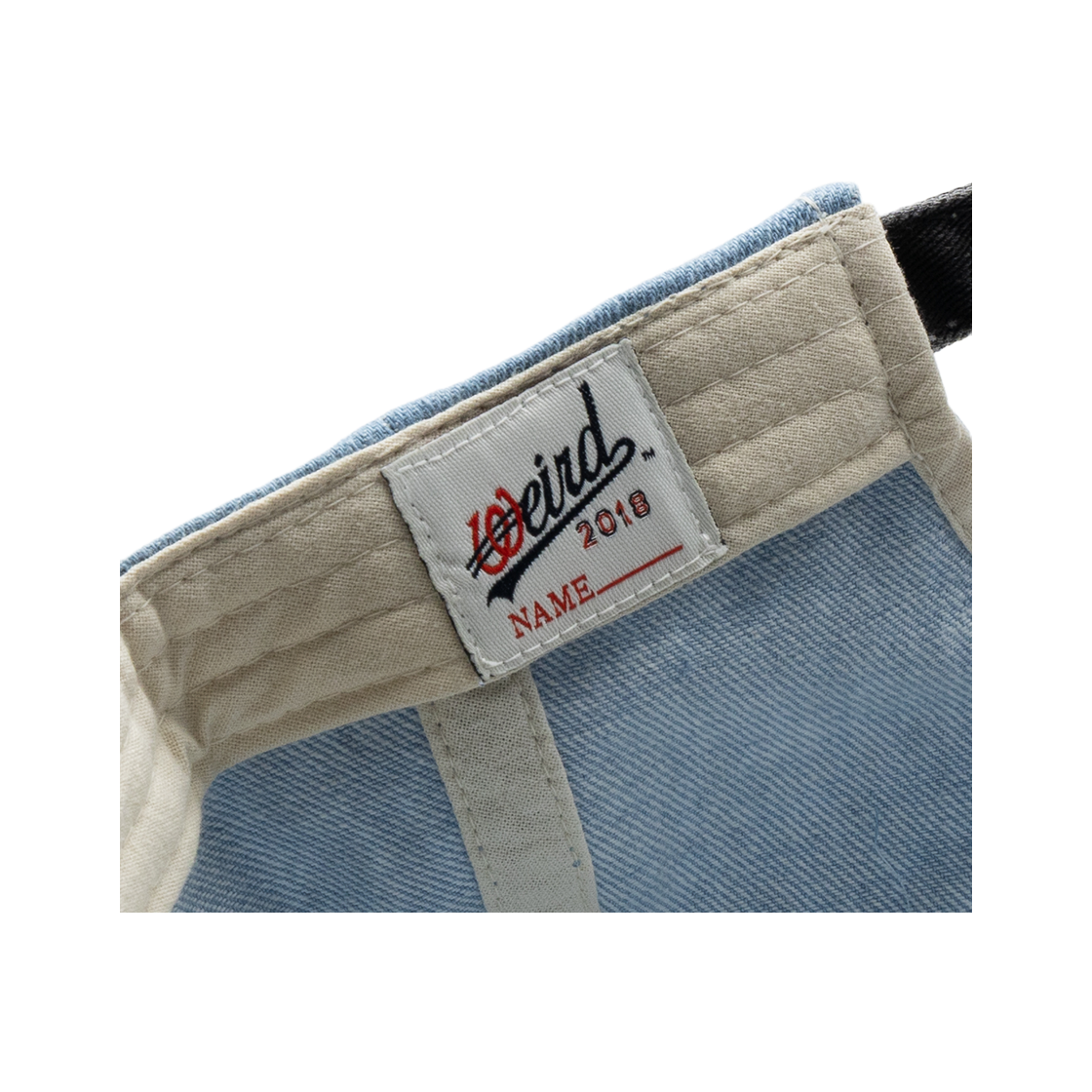 위얼드월드 써클로고 와펜 데님 배색 볼캡 라이트블루(Weird World Circle Logo Wappen Denim Color Block Baseball Cap Light Blue) - 5