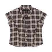 Vacant Archive Terah Check Short-Sleeve Shirt Brown