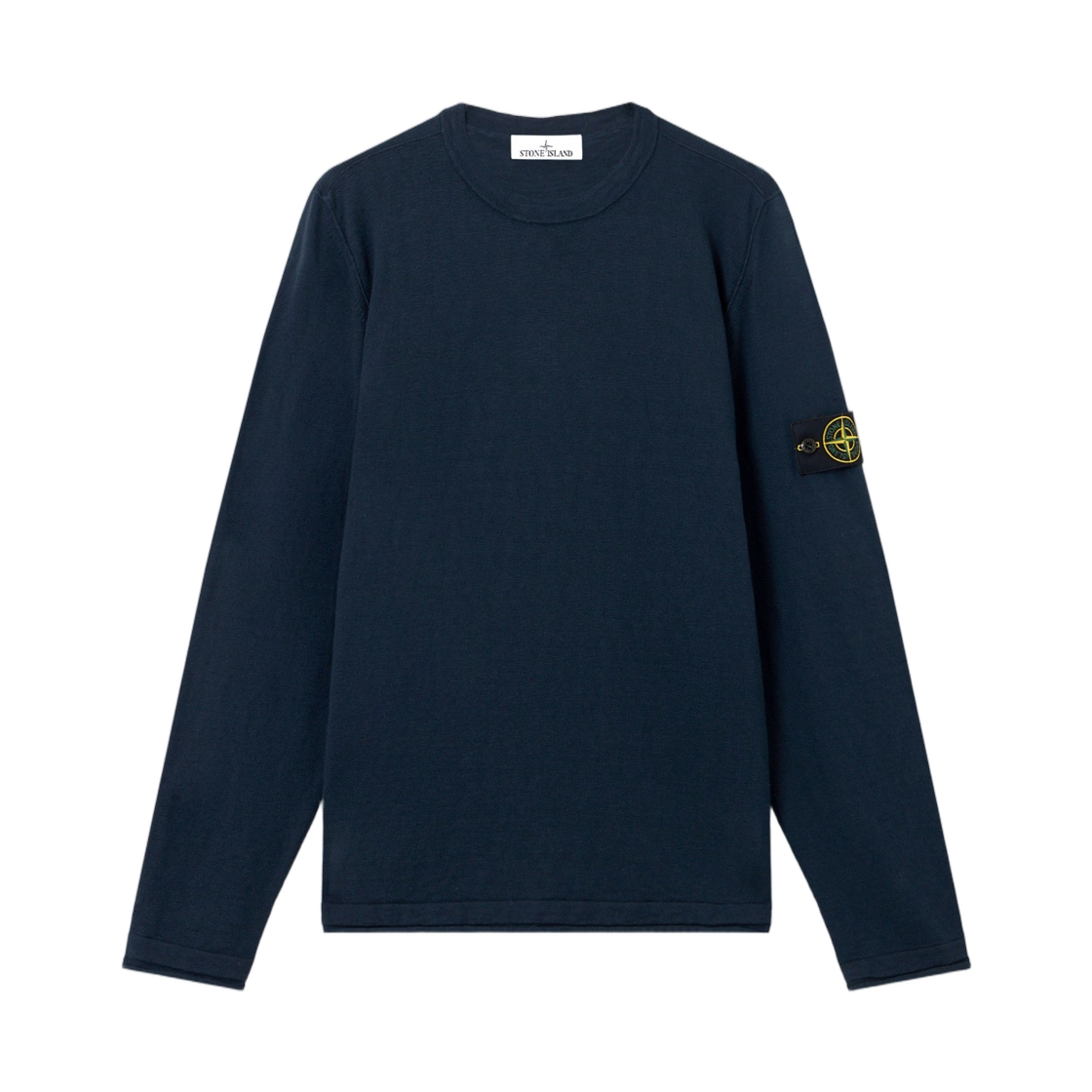 L1S1551000-52S00B0-V0020 Stone Island 5100052 Organic Cotton and Nylon Crewneck Jumper with Small Roll Finishes Navy Blue - 26SS