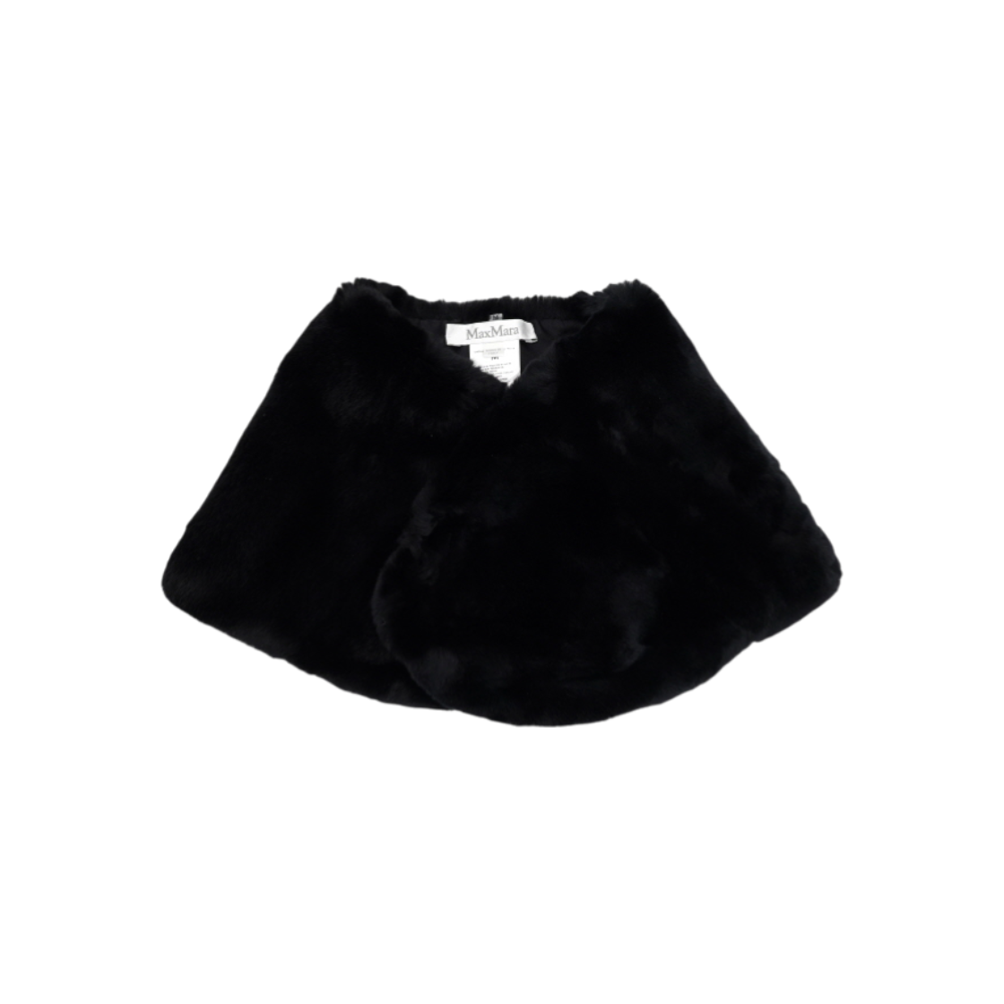 IT2C6RF2GEWR Max Mara Black Lapin Rex Fur Women's Scarf