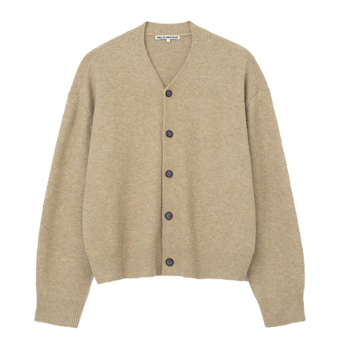 ML777OAT Millo Archive Crop Move V-Neck Cardigan Oatmeal