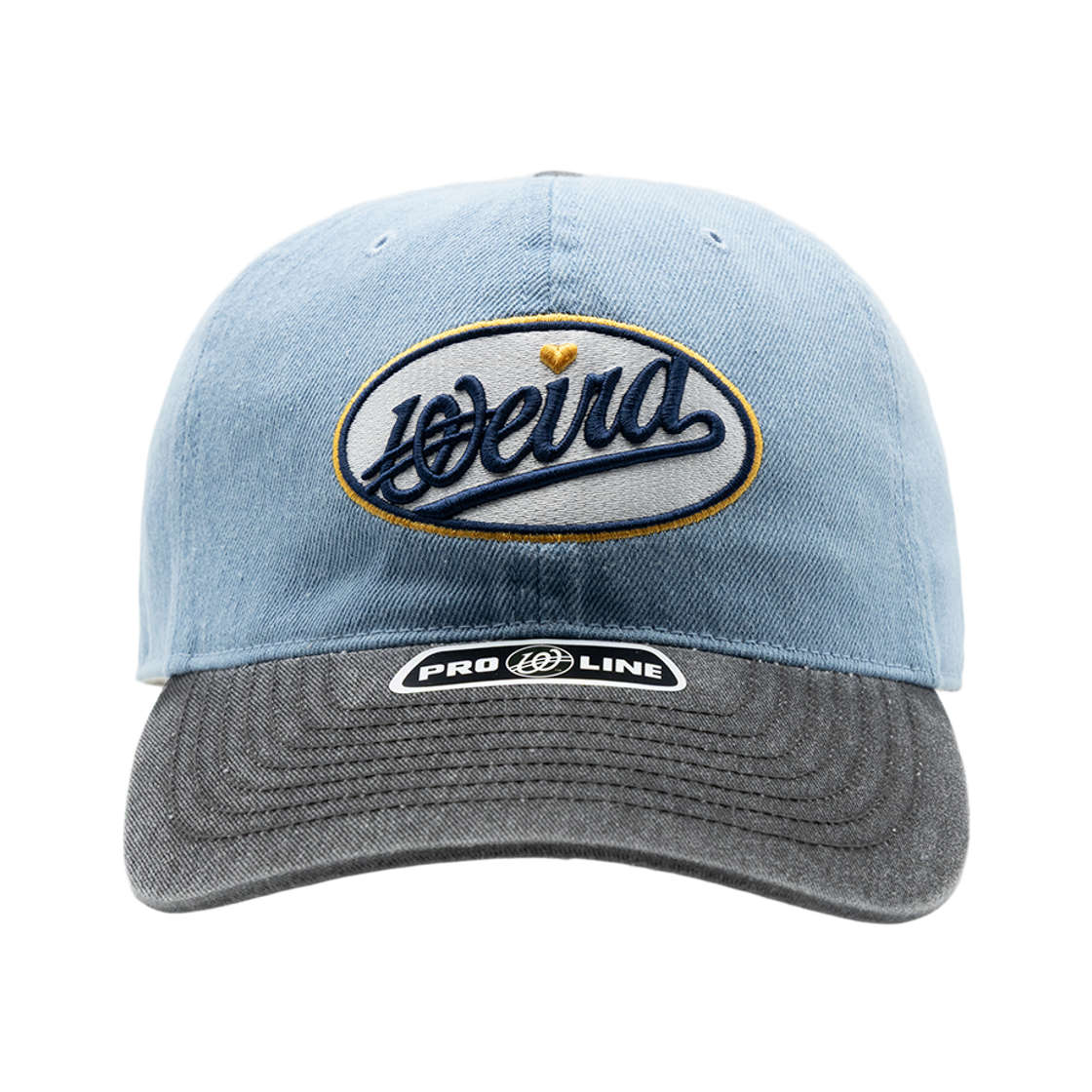 위얼드월드 써클로고 와펜 데님 배색 볼캡 라이트블루(Weird World Circle Logo Wappen Denim Color Block Baseball Cap Light Blue) - 2