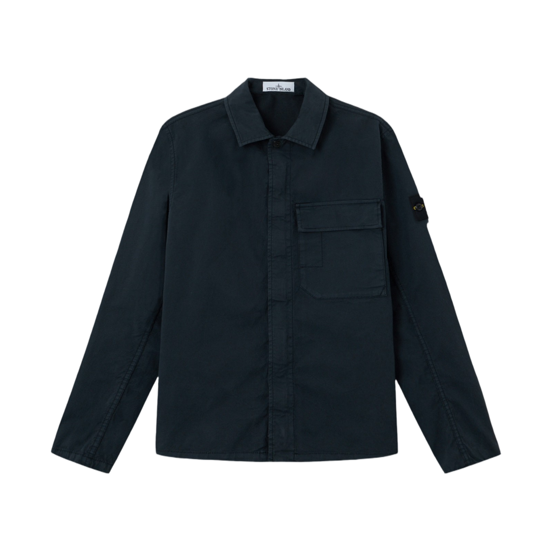 L1S1512000-13S0A10-V0020 Stone Island 1200013 Stretch Organic Cotton Twill Regular-Fit Overshirt with Concealed Zip Navy Blue - 26SS