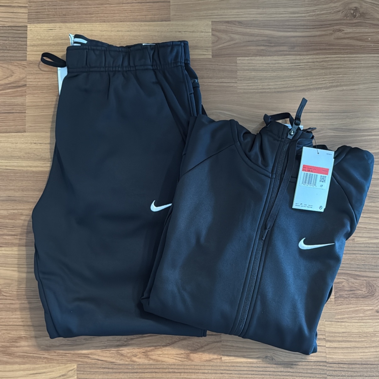 Nike Therma-Fit Full Zip Fitness Hoodie Black - Asia, Nike Therma-Fit Tapered Training Pants Black - Asia 착용 스타일