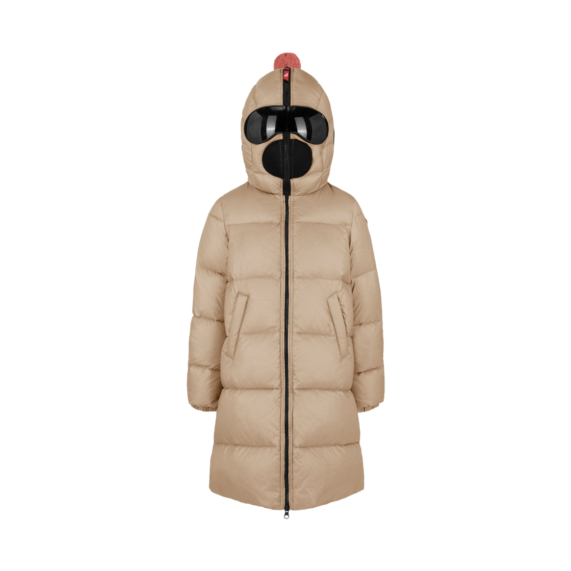 (키즈) AI 라이더스 후드 렌즈 롱 다운 자켓 베이지((Kids) AI Riders Long Down Jacket with Hood and Lenses Beige) - 1