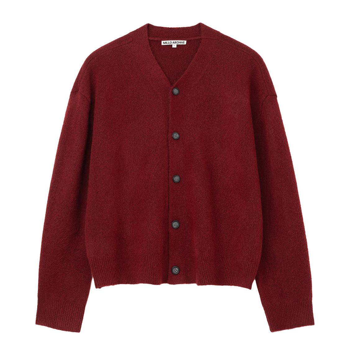 밀로 아카이브 크롭 무브 브이넥 가디건 레드(Millo Archive Crop Move V-Neck Cardigan Red)