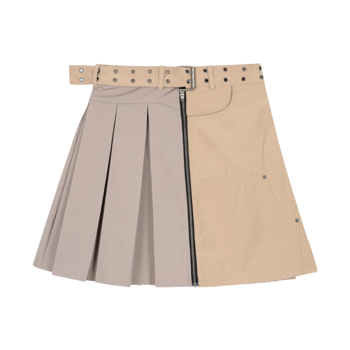 베이컨트 아카이브 레니 레이어드 투톤 스커트 베이지(Vacant Archive Renny Layered Two-Tone Skirt Beige)