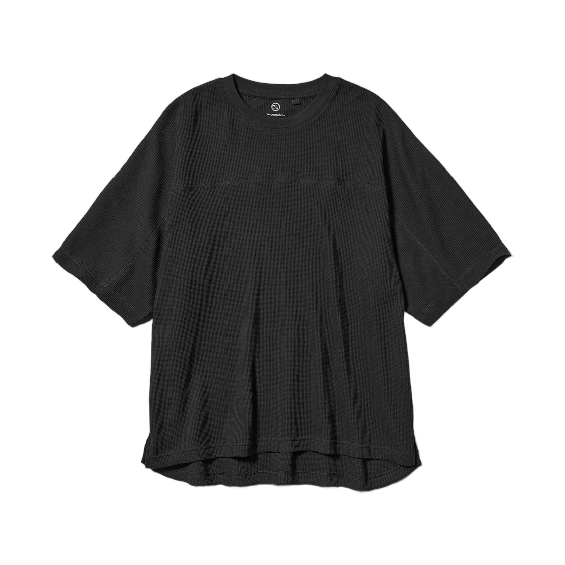 360221-09 GU x Undercover Dry Waffle Oversized T-Shirt Half Sleeves Black