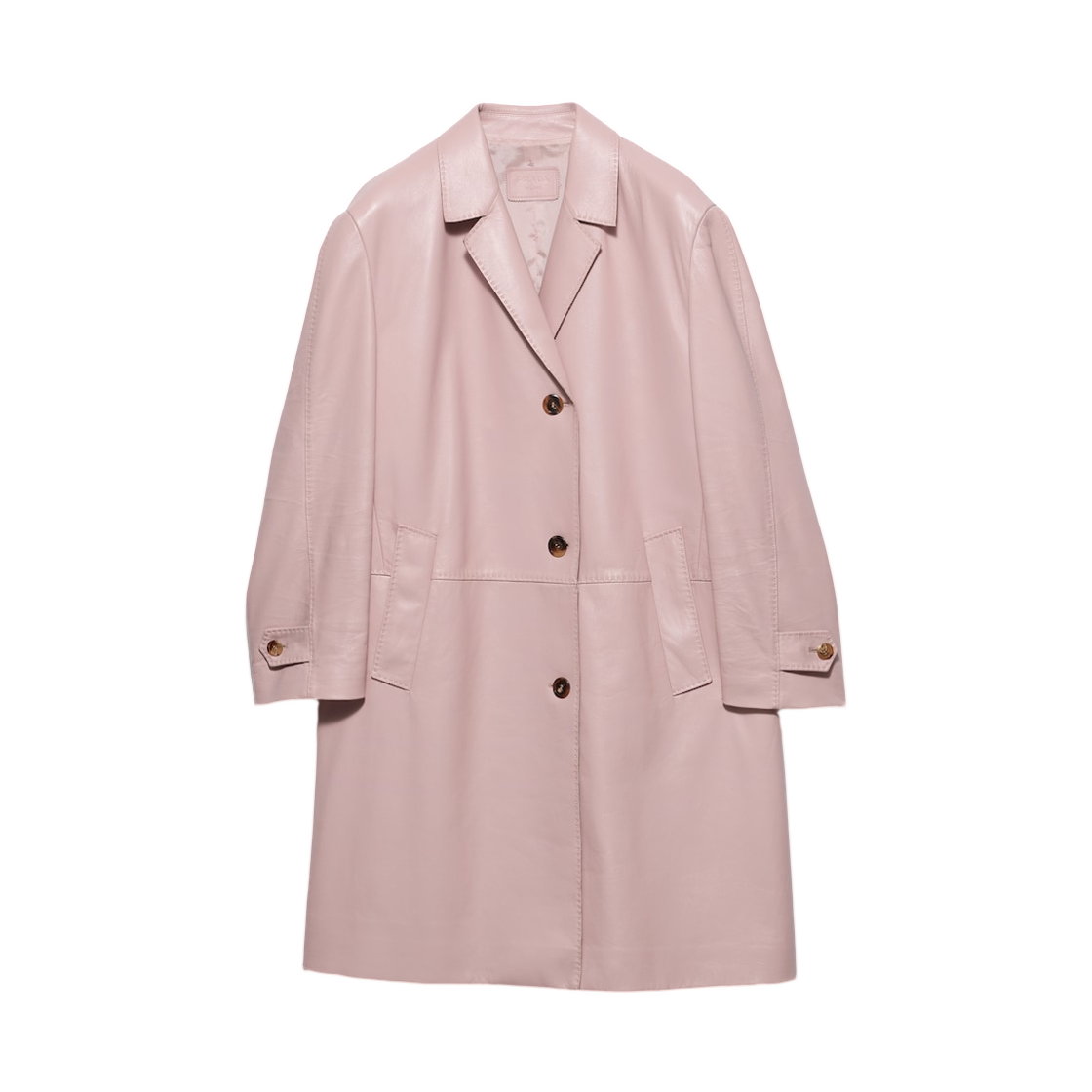 56A245-19QR-F0E18 (W) Prada Nappa Leather Coat Alabaster Pink