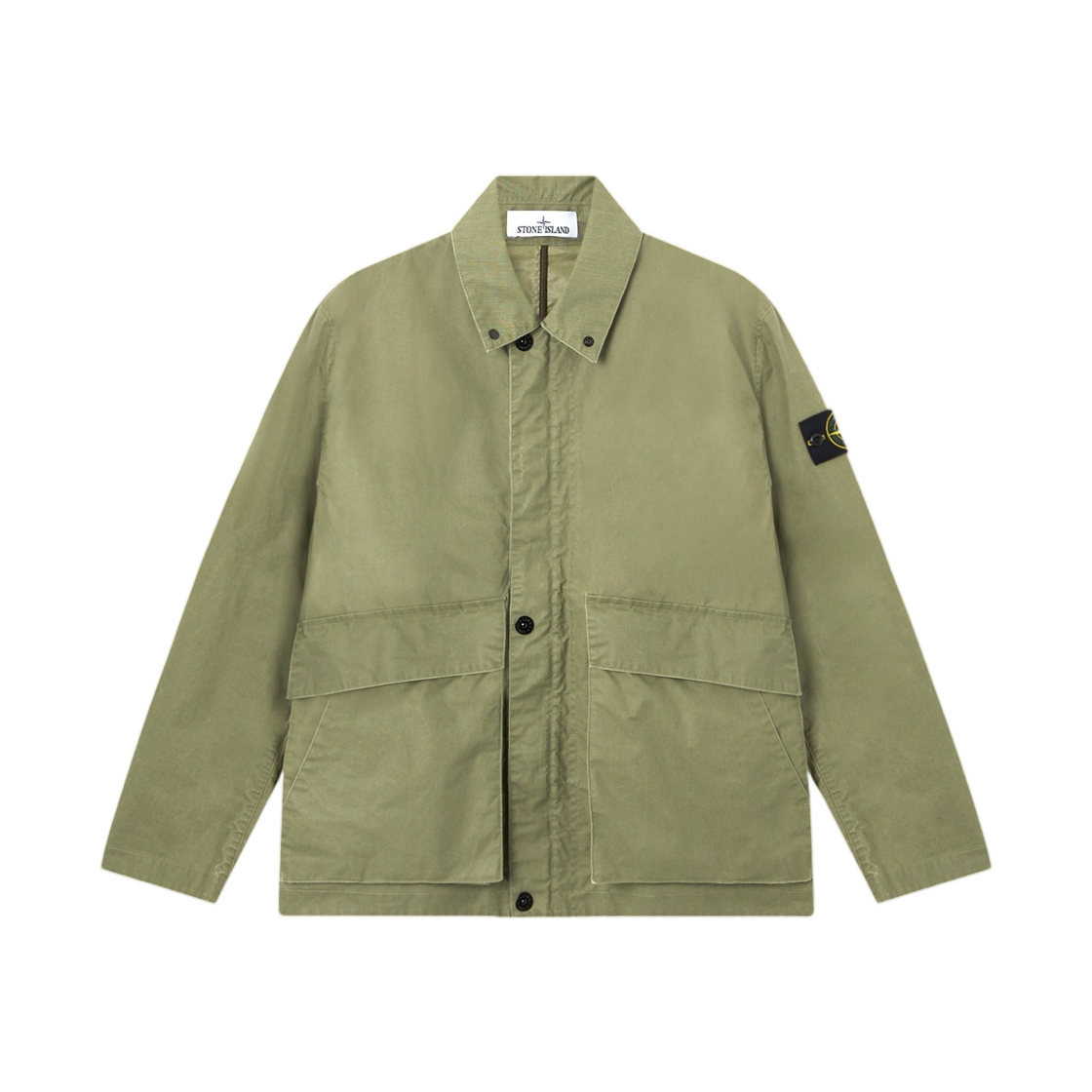 L1S1541000-54S0290-V005G Stone Island 4100054 Waxed Pigment Cotton Tela Coach Jacket with Pigmented Wax Coating Military Green - 26SS