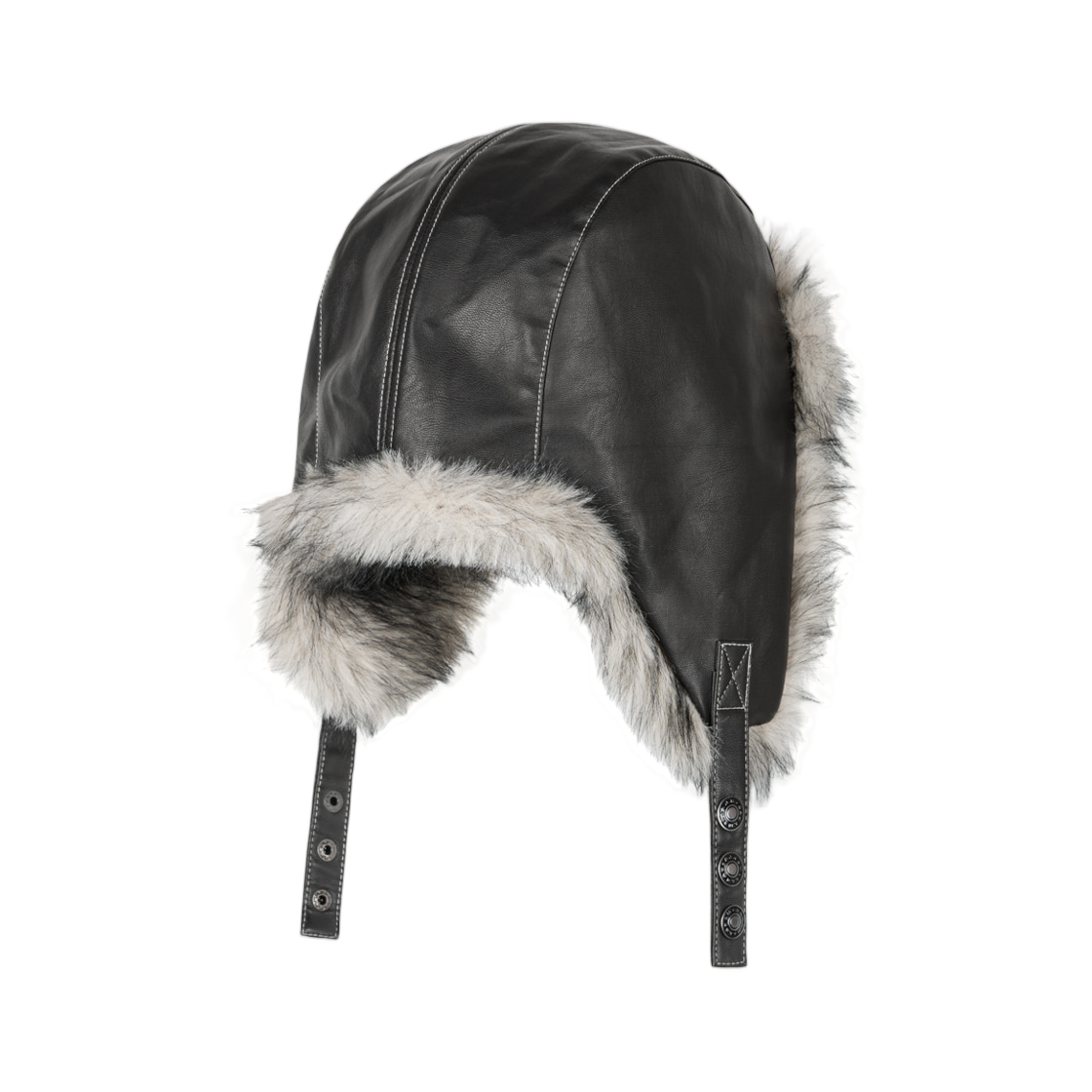 아캄 바이커 레더 이어플랩 햇 블랙(Aakam Biker Leather Earflap Hat Black) - 3