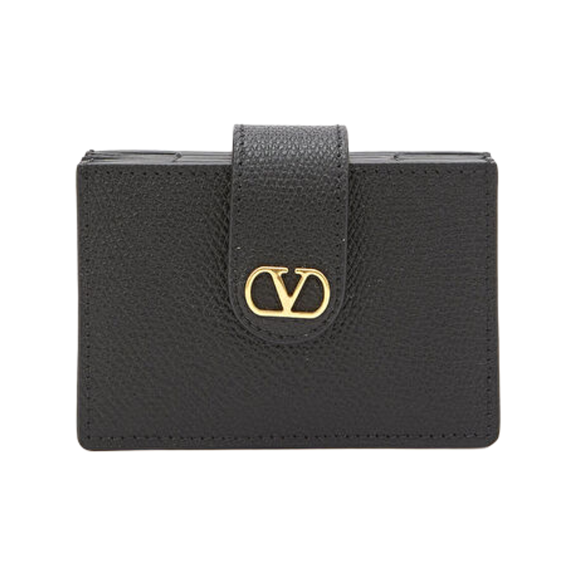 P0AT6SNP0NO Valentino Vlogo Accordeon Card Holder Black