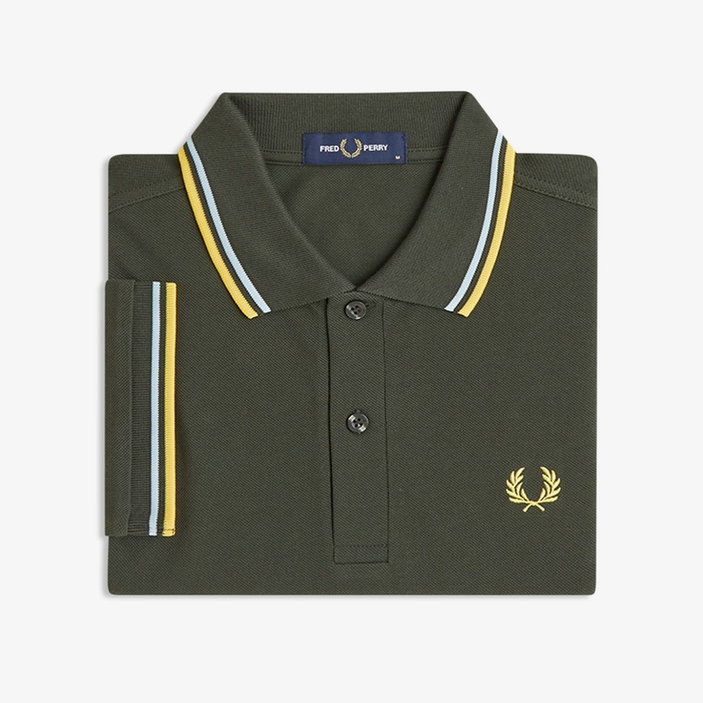 프레드페리 M3600 트윈 팁 프레드페리 셔츠 헌팅그린 라이트아이스 레몬발리(Fred Perry Twin Tipped Fred Perry Shirt Hunting Green Light Ice Lemon Barley) - 6