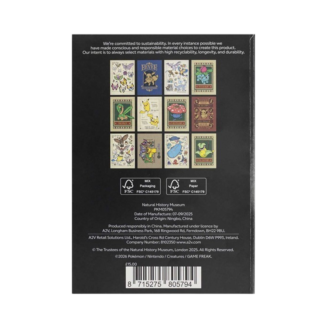 포켓몬 x 내츄럴 히스토리 뮤지엄 포스트카드 북 (12개 세트)(Pokemon x Natural History Museum Postcard Book (Set of 12)) - 2