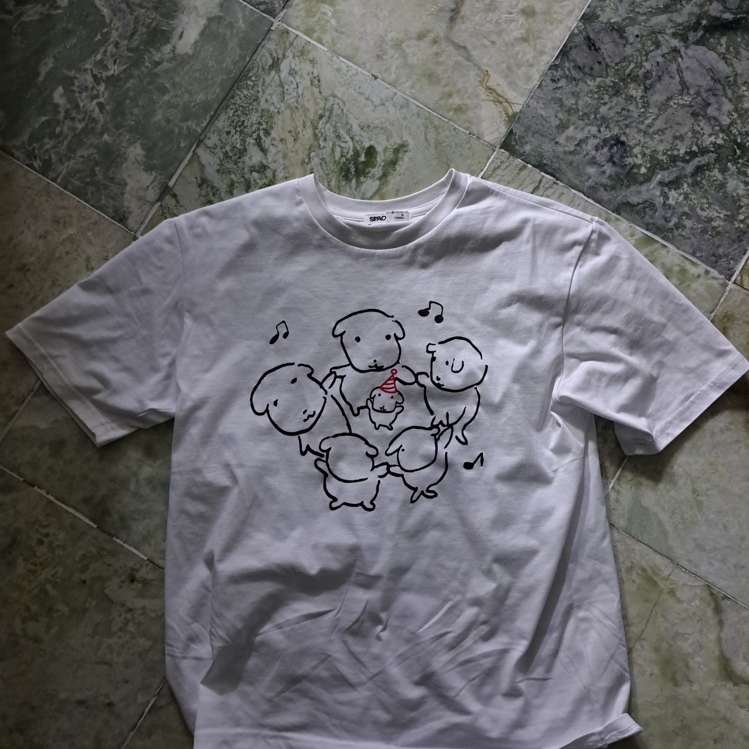 Spao x Ganadi Short Sleeve T-Shirt Multi 착용 스타일