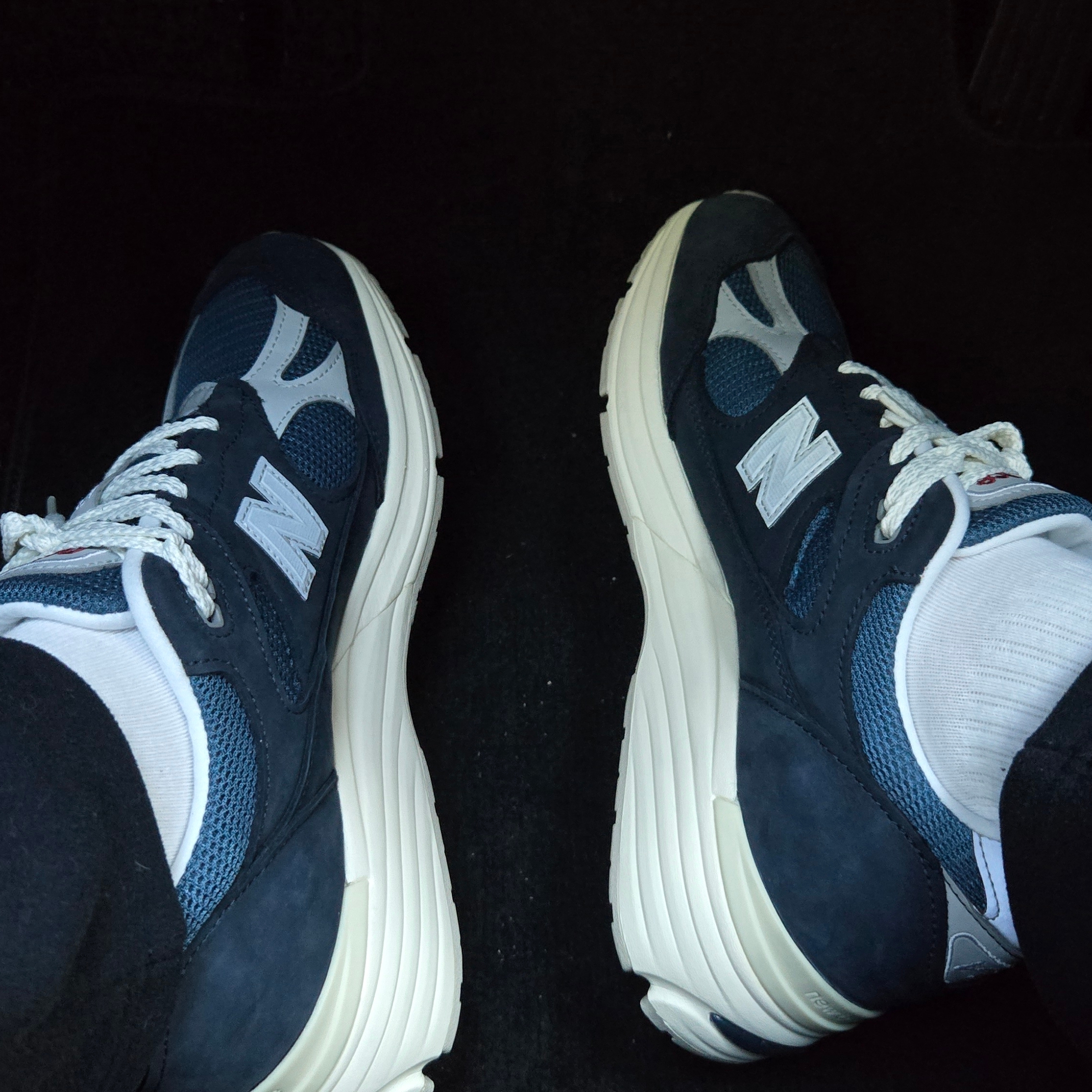 New Balance 991v2 Made in UK Total Eclipse Indian Teal 착용 스타일 - 5
