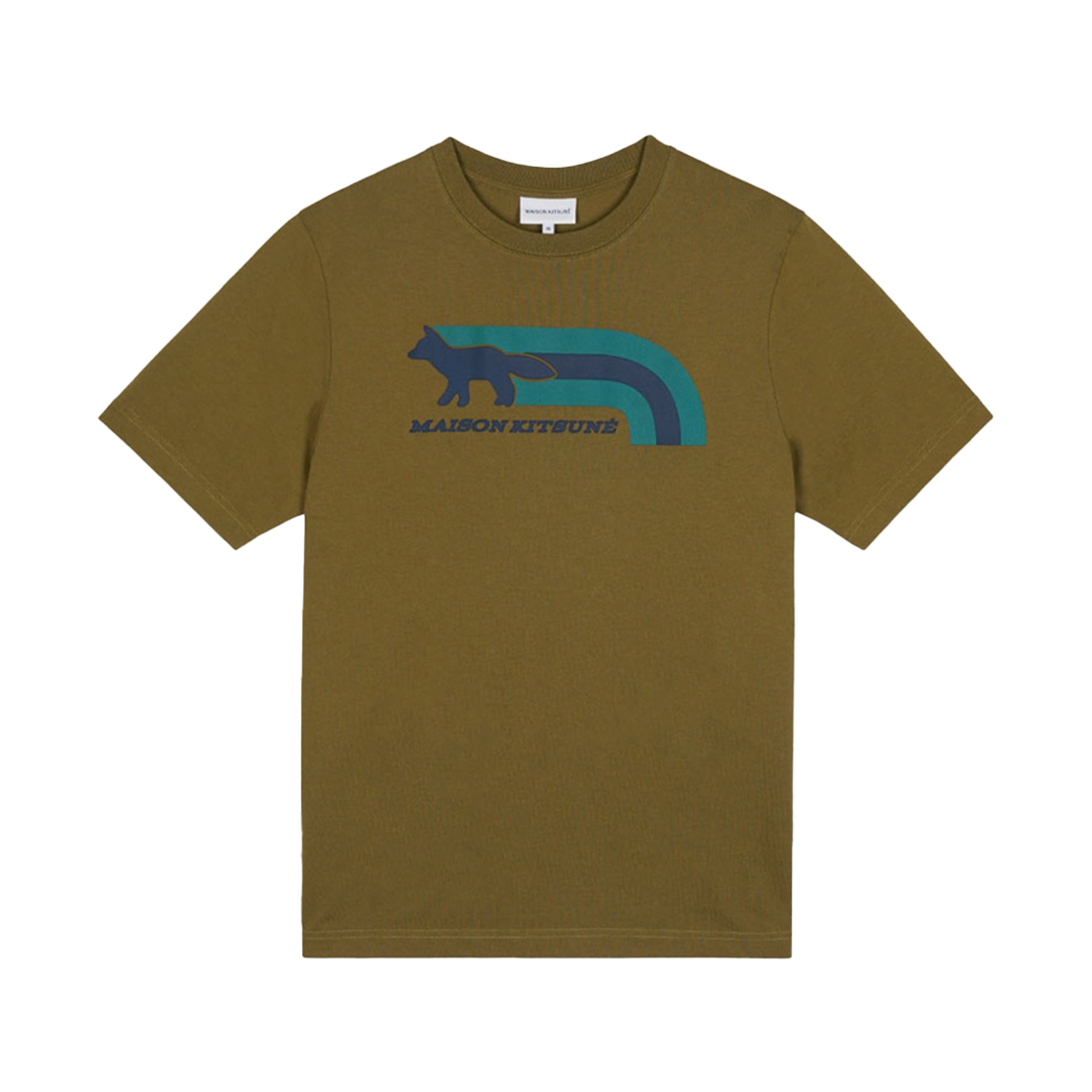 MM00113KJ0118-P358 [20% 쿠폰] Maison Kitsune Flash Fox Comfort T-Shirt Khaki Green