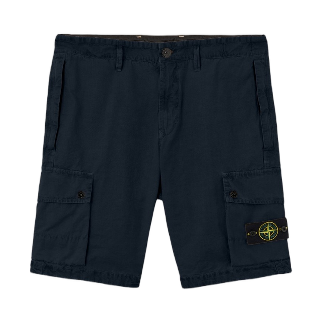L1S15L1000-19S00WA-V0120 Stone Island L100019 Brushed Organic Cotton Canvas Old Effect Slim-Fit Cargo Shorts with Zip Pockets Navy Blue - 26SS