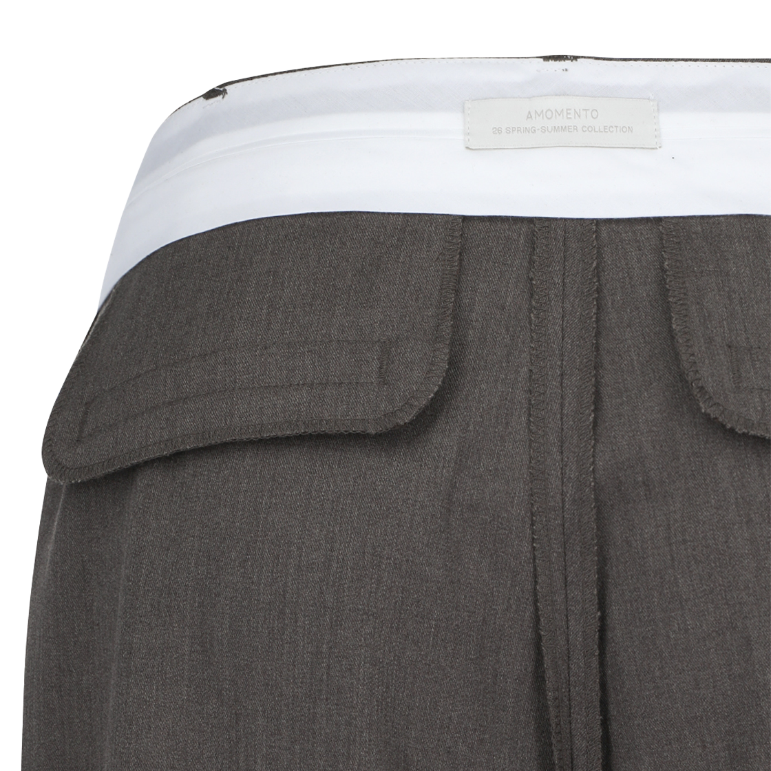 아모멘토 우먼 와이드 턱 팬츠 브라운 - 26SS(Amomento Women Wide Tuck Pants Brown - 26SS) - 6