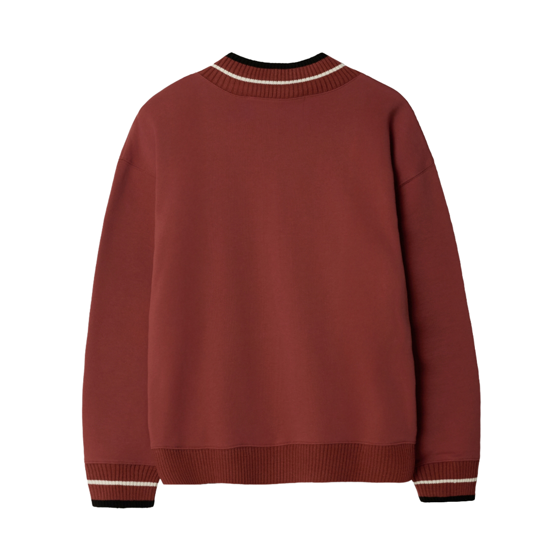 세터 립 포인트 오픈 칼라 스웨트셔츠 레드(SATUR Rib Point Open Collar Sweatshirt Red) - 2