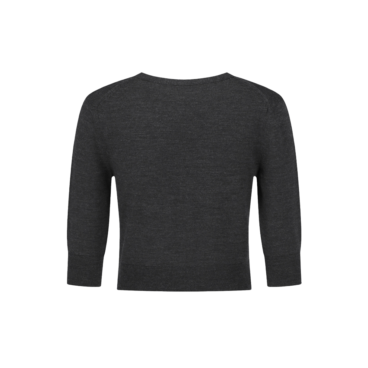 아모멘토 우먼 울 브이넥 크롭 가디건 차콜 - 26SS(Amomento Women Wool V-Neck Crop Cardigan Charcoal - 26SS) - 2