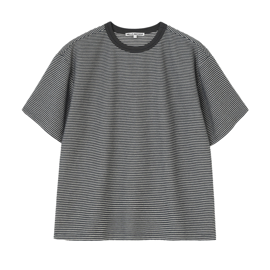 ML738DCH Millo Archive Repeat Stripe T-Shirt Deep Charcoal