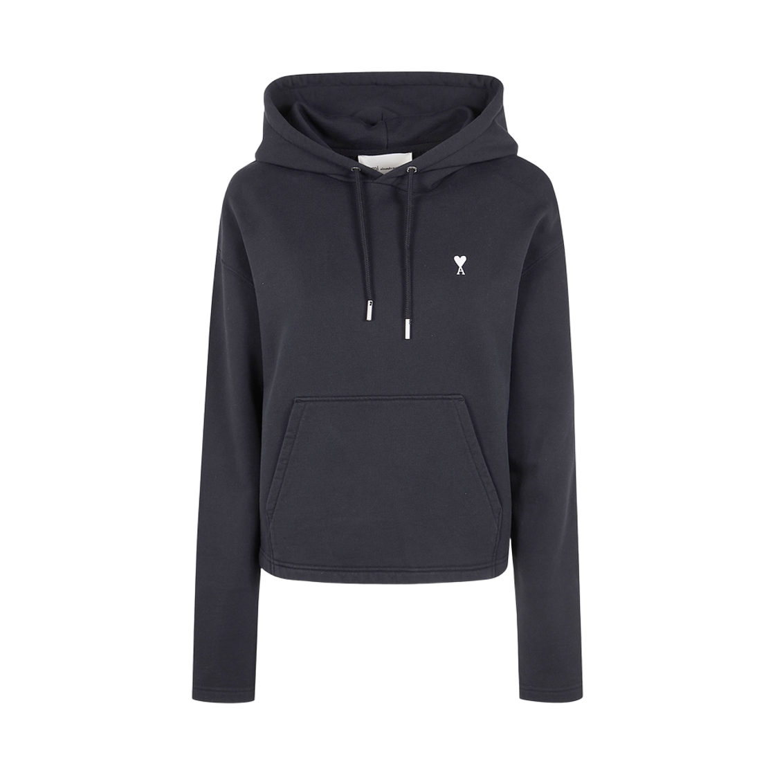 FSW767-730-045 (W) AMI de Coeur Cropped Sweat Hoodie Black White Cream