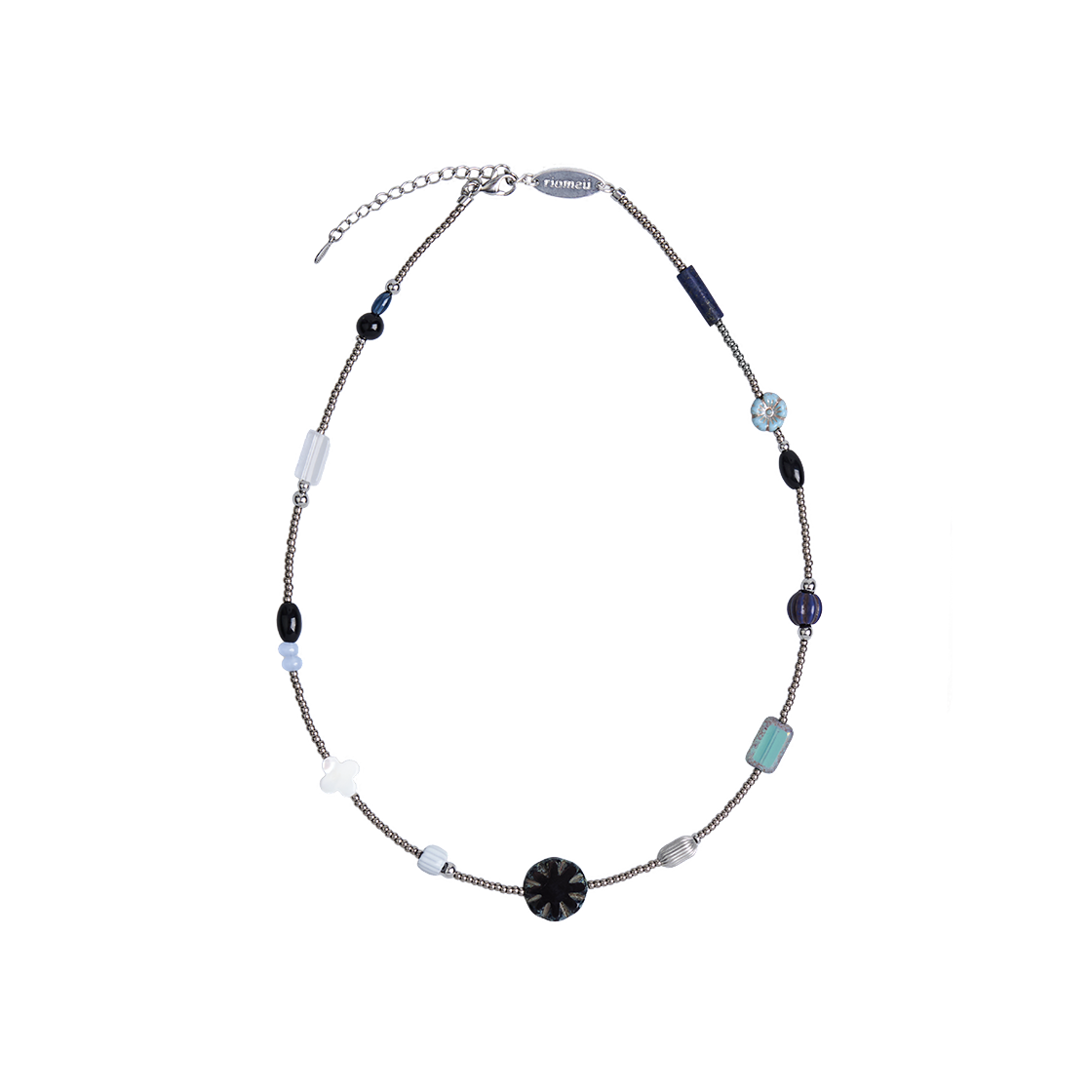 RioAN084 Riomeu Smoke Blue Milky Way Necklace
