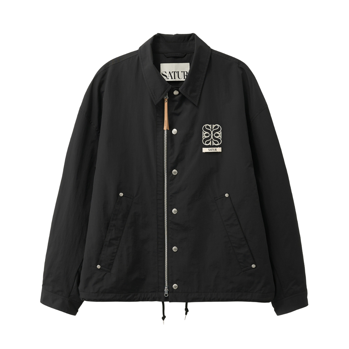 세터 테오 나일론 블렌드 코치 자켓 블랙(SATUR Teo Nylon Blend Coach Jacket Black)