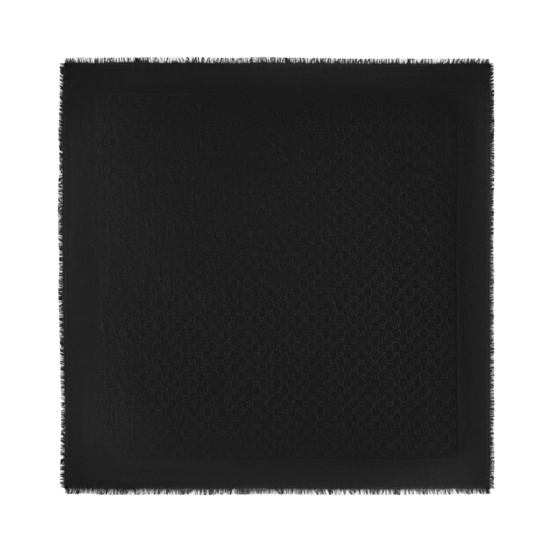 구찌 GG 울 실크 자카드 숄 블랙(Gucci GG Wool Silk Jacquard Shawl Black) - 1