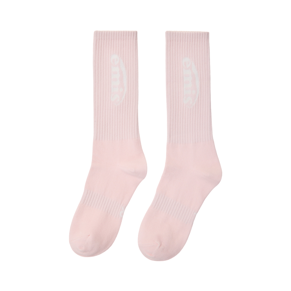 (W) 이미스 뉴 로고 자카드 삭스 핑크((W) Emis New Logo Jacquard Socks Pink) - 1
