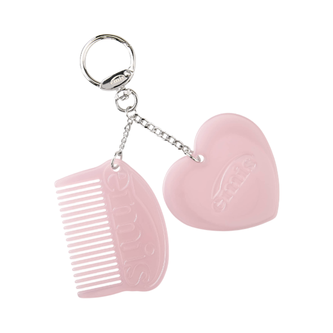 - (W) Emis Comb & Hand Mirror Keyring Pink