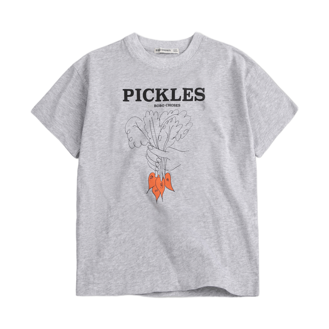 126AC010 (Kids) Bobo Choses Bunch Of Vegetables T‑shirt Heather Grey