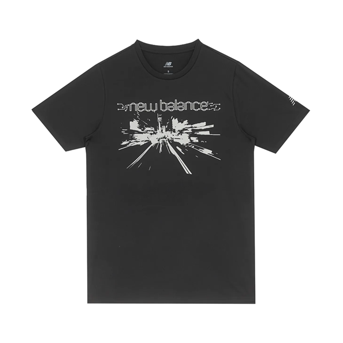 뉴발란스 리플렉티브 시티 폴리 티셔츠 블랙(New Balance Reflective City Poly T-Shirt Black)
