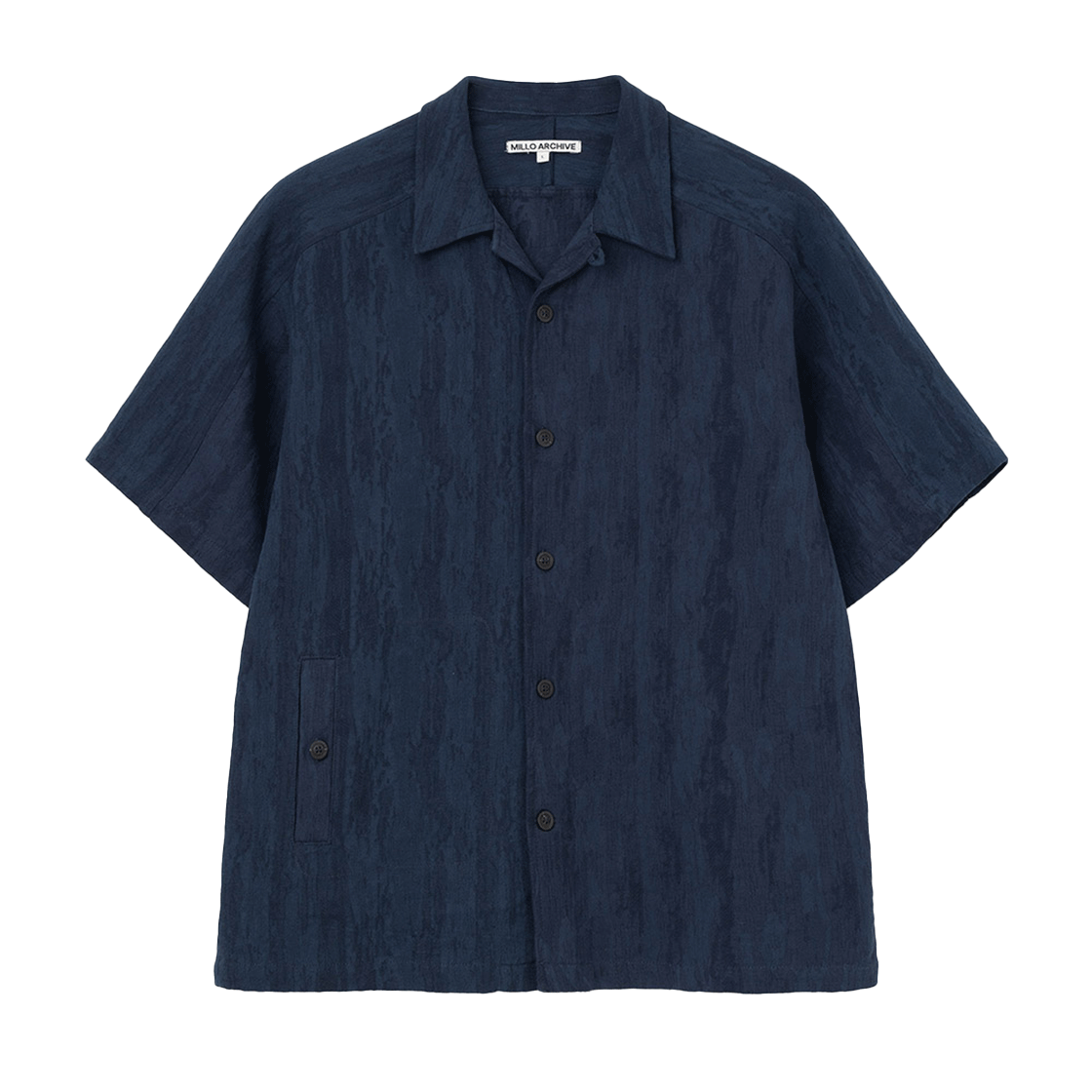 밀로 아카이브 크레이프 머틀 하프 셔츠 다크 블루(Millo Archive Crape Myrtle Half Shirt Dark Blue)