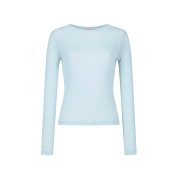 Amomento Women Round T-Shirt Light Blue - 26SS