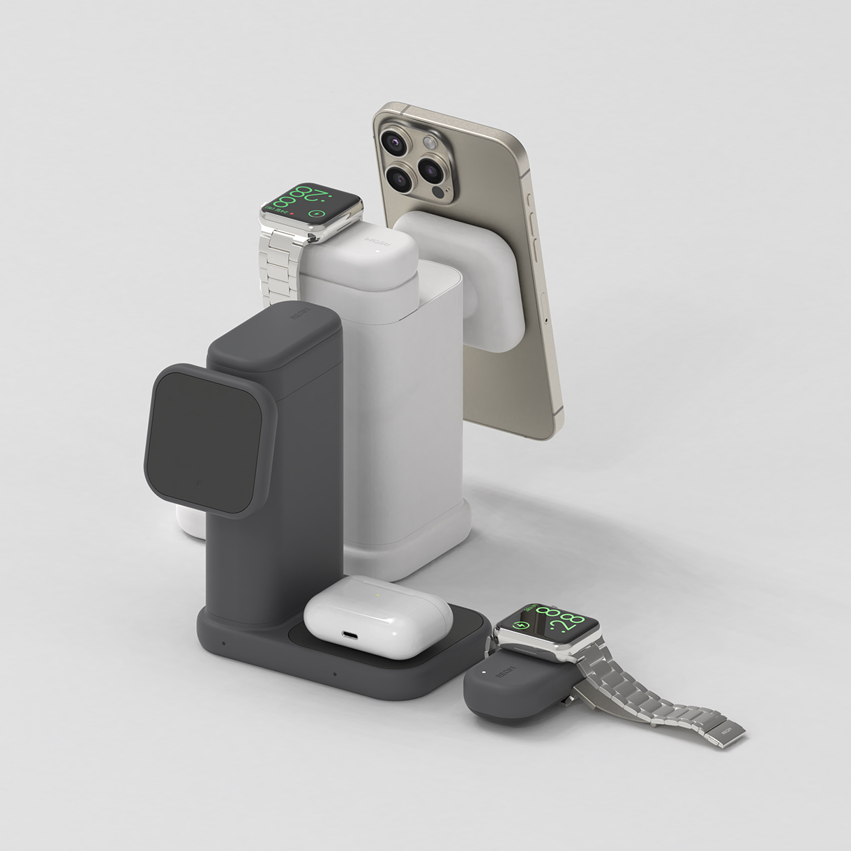 리큐엠 맥큐 3in1 맥세이프 고속 무선 충전기 QM4100(REQM 3IN1 Magsafe Fast Multi Wireless Charging objet QM4100) - 5