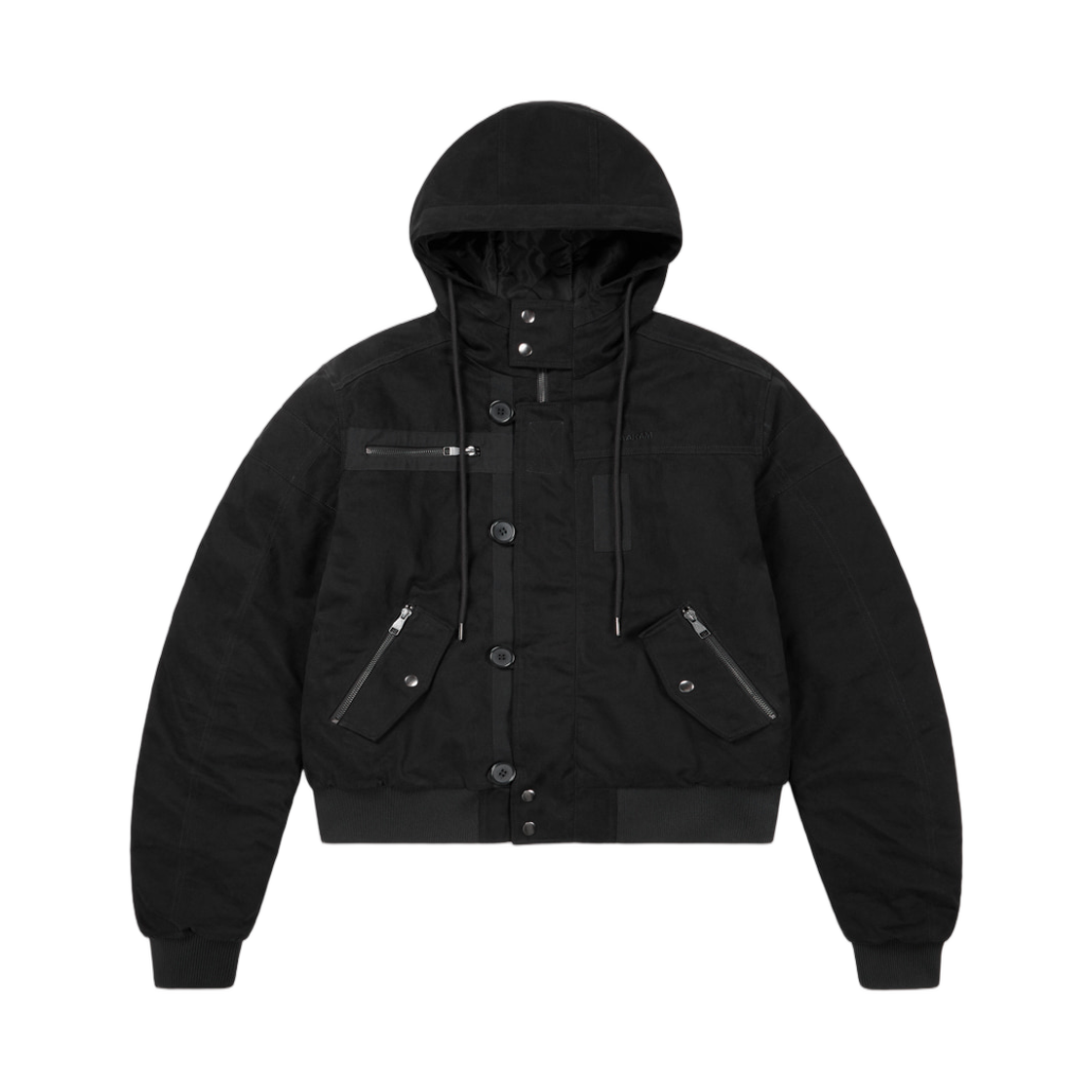 아캄 버튼 플래킷 코튼 MA-1 자켓 블랙(Aakam Button Placket Cotton MA-1 Jacket Black)