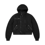 Aakam Button Placket Cotton MA-1 Jacket Black