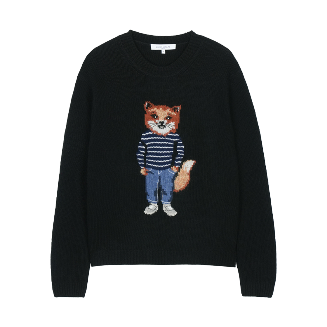 PW00812KH0002-P199 [20% 쿠폰] (W) Maison Kitsune Dressed Fox Intarsia Wool Jumper Black