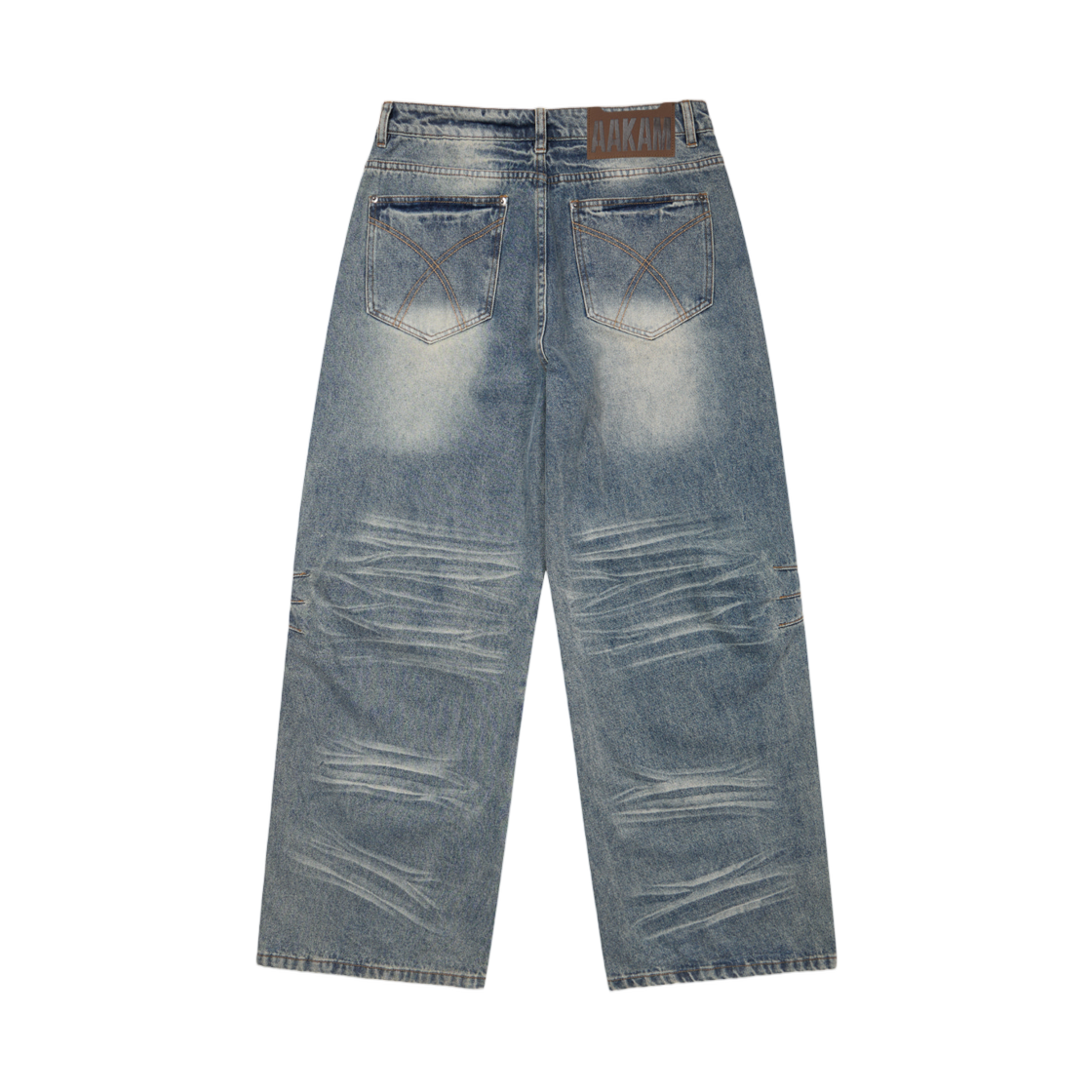 아캄 워시드 지퍼 슬릿 데님 팬츠 스카이 블루(Aakam Washed Zipper Slit Denim Pants Sky Blue) - 2