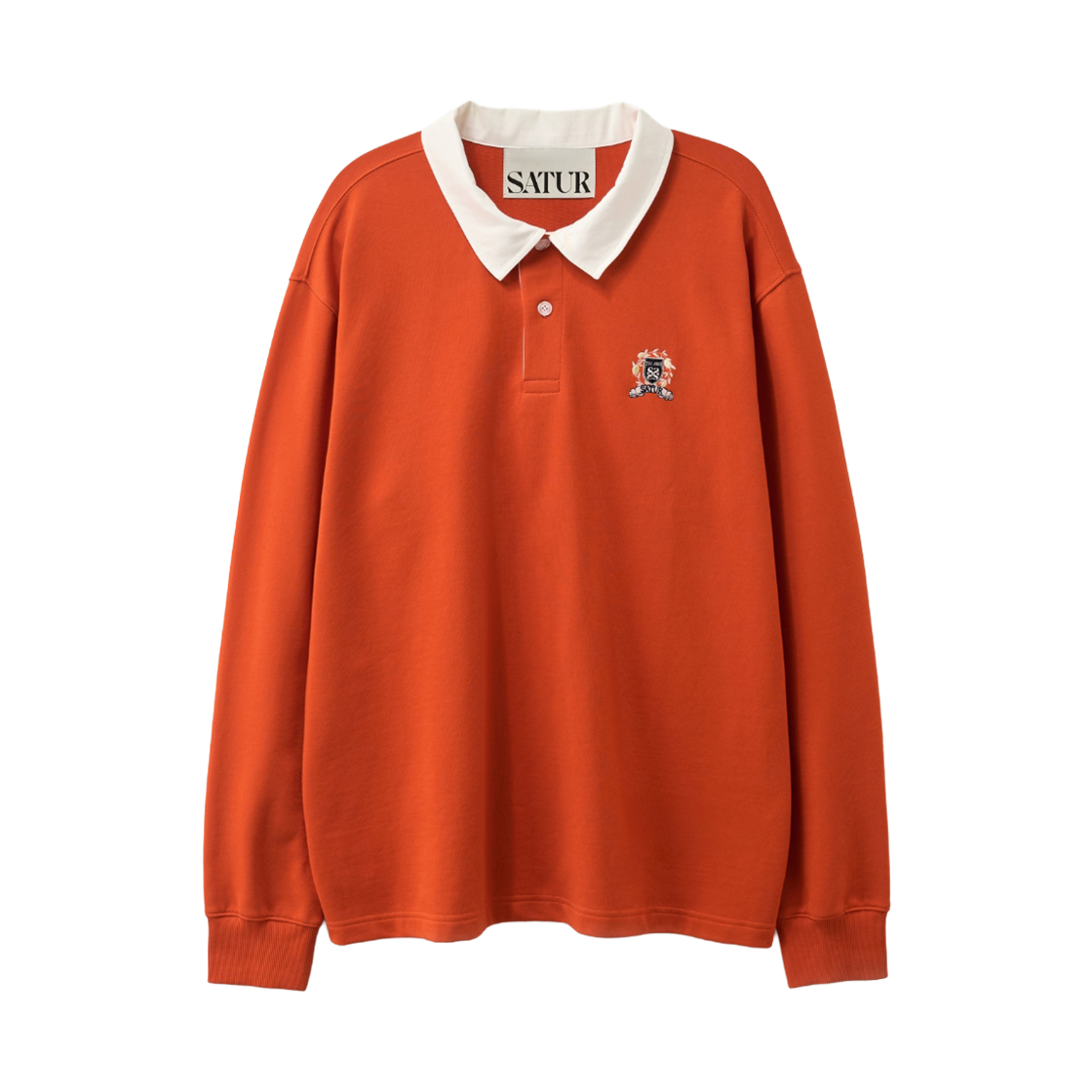 SA261ULS06RED0 SATUR Crest Logo Rugby Long Sleeve Red