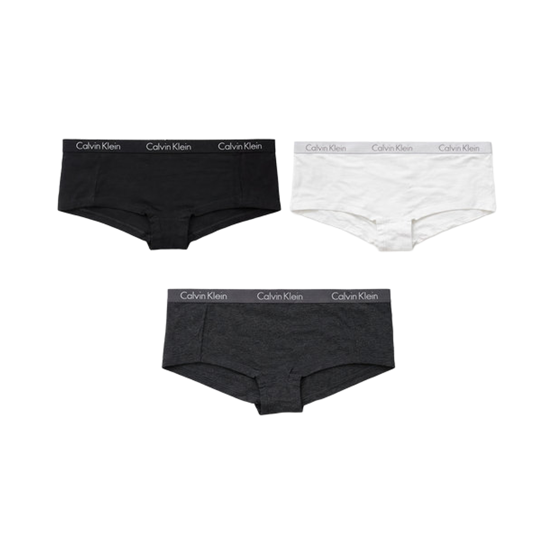 (W) 캘빈 클라인 캐러셀 코튼 스트레치 3팩 브리프 블랙 화이트((W) Calvin Klein Carousel Cotton Stretch 3-pack Briefs Black White) - 1