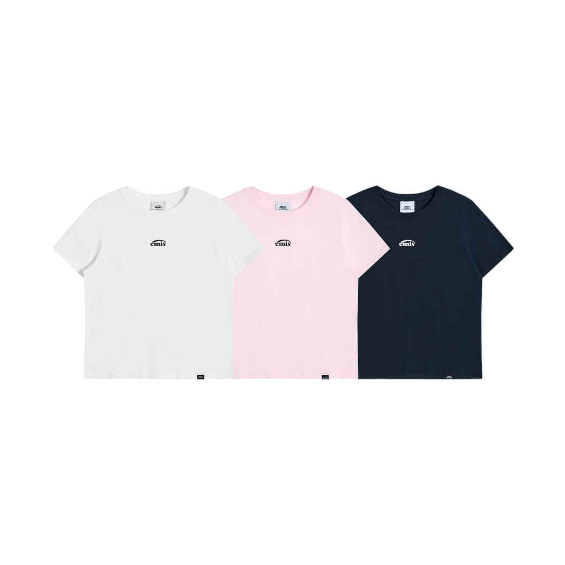 - (W) Emis 3 Pack T-shirt Set A White Navy Pink