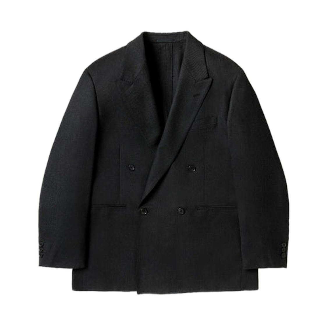 아프레쎄 울 더블 브레스티드 자켓 차콜 - 26SS(A.Presse Wool Double Breasted Jacket Charcoal - 26SS) - 1