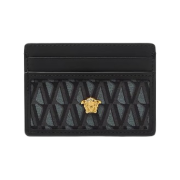 Versace La Medusa V Jacquard Card Holder Black Gold