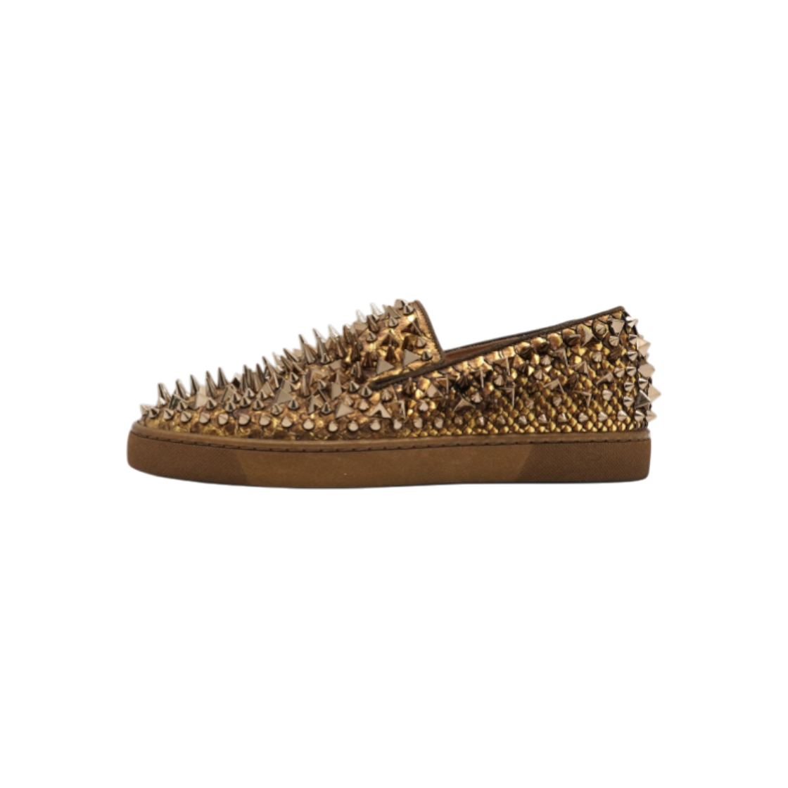 크리스찬 루부탱 1120209 골드 파이톤 레더 스터드 남성 슬립온 스니커즈aa61263(Christian Louboutin Gold Python Leather Studded Men's Slip-On Sneakers)
