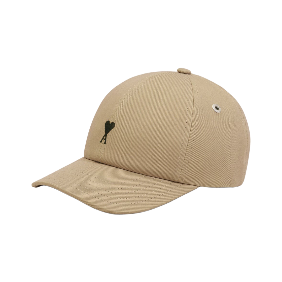 아미 스몰 하트 로고 코튼 자수 캡 토프 베이지 블랙(AMI de Coeur Cotton Embroidery Cap Taupe Beige Black) - 2