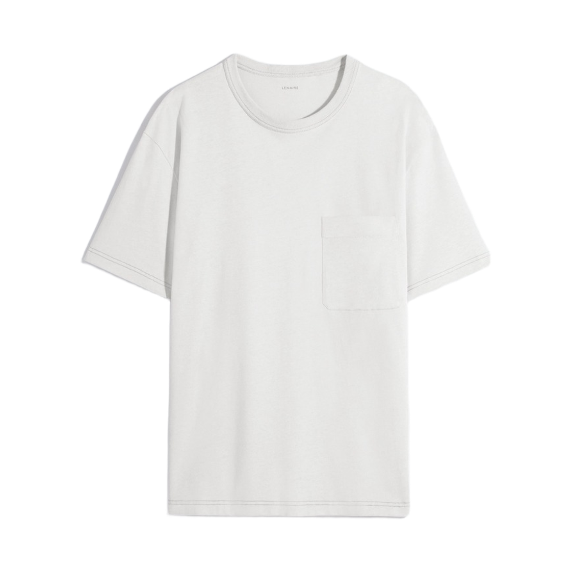TS0010-LJ1010-007 Lemaire Boxy Short Sleeve T-Shirt in Jersey Pearl