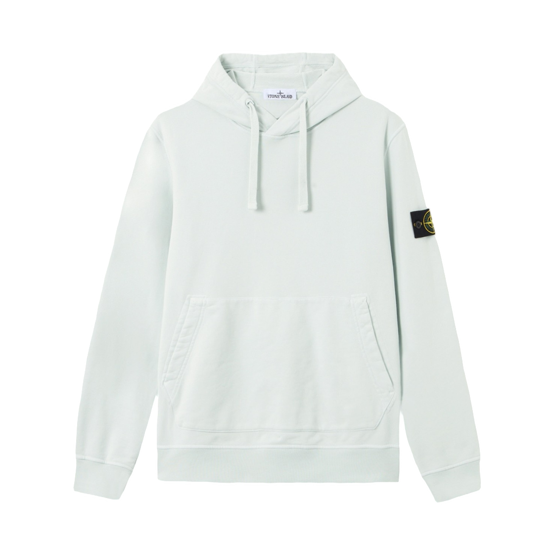 L1S1561000-62S0051-V0041 Stone Island 6100062 Organic Cotton Fleece Regular-Fit Hooded Sweatshirt with Pouch Pocket Sky Blue - 26SS
